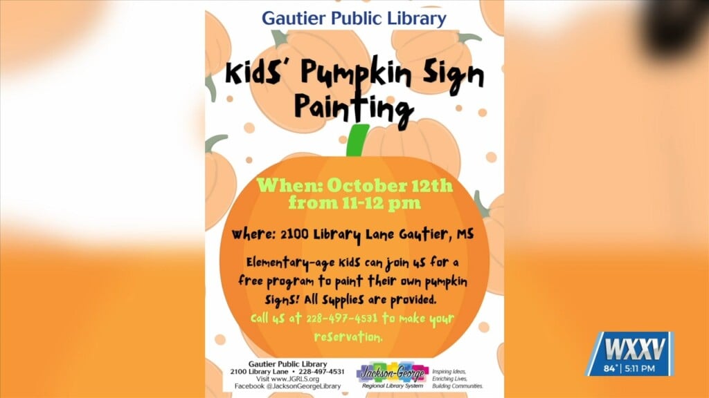 Gautier Public Library Hosting Kids' Pumpkin Sign Painting Event