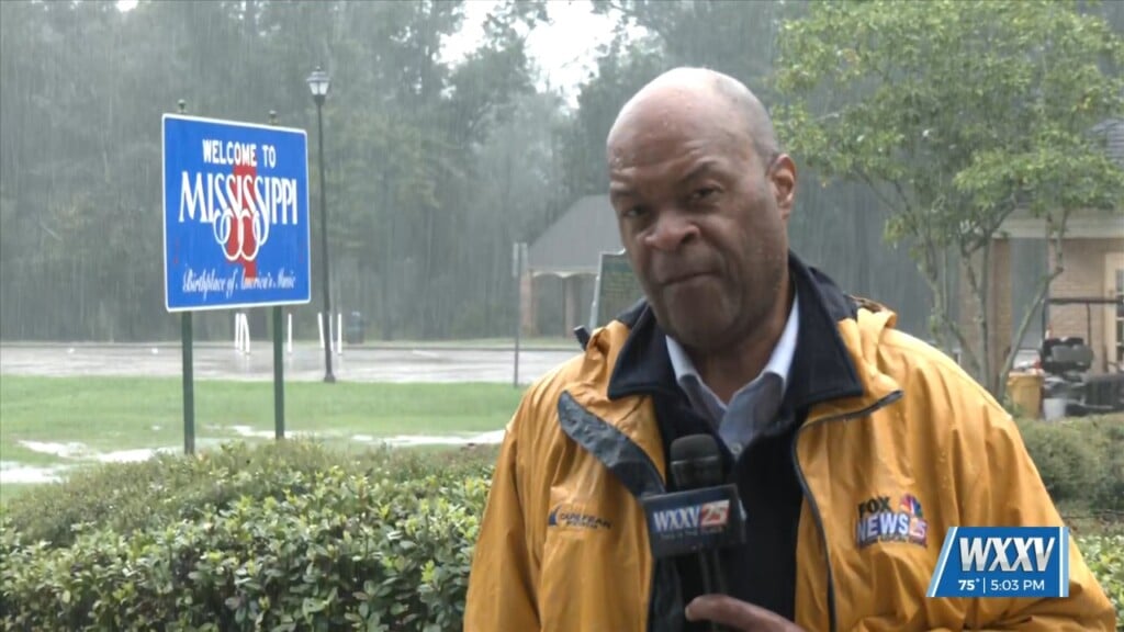 Wxxv News 25’s Rick Boone Live At The State Line With An Update On Francine