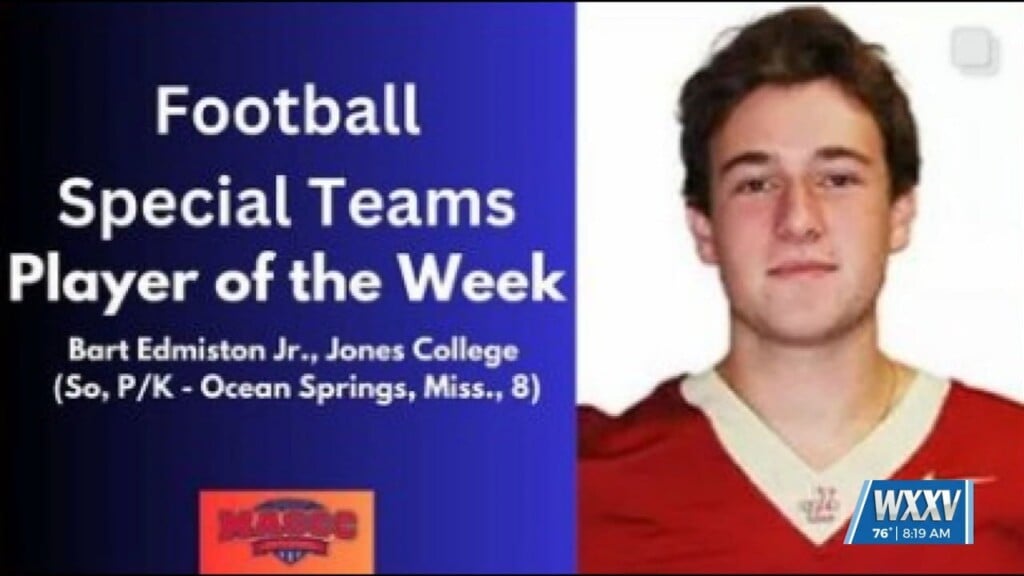 Ocean Springs Alum Bart Edmiston Jr. Receives Maccc Special Teams Player Of The Week Honors
