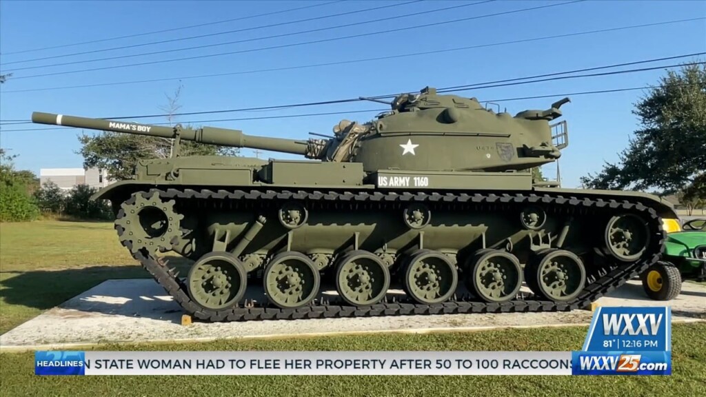 M60 Tank Being Installed On Veterans Memorial Park