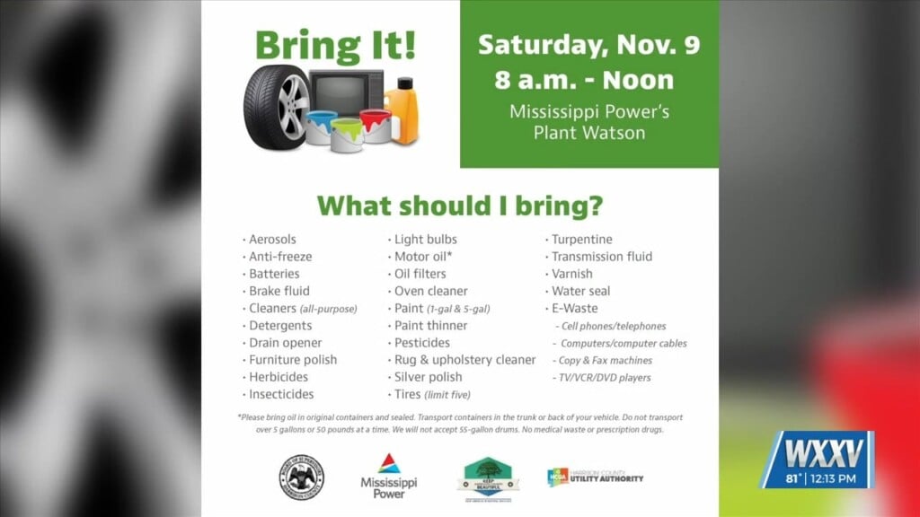 Mississippi Power Hosting Hazardous Waste Collection Day