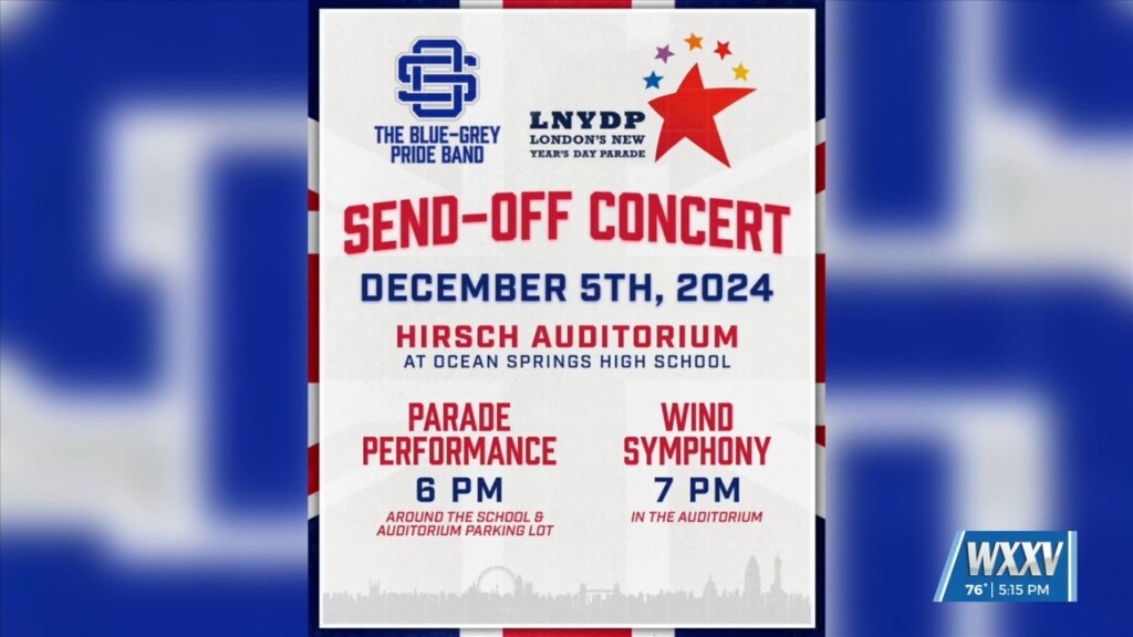 Ocean Springs Blue Grey Pride Band Set To Perform In London