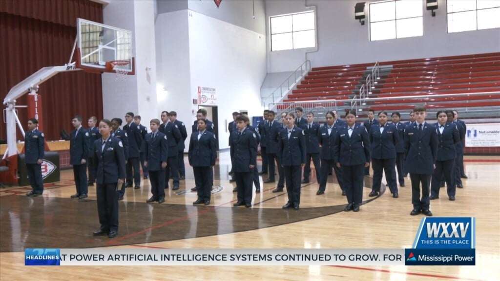 Biloxi High Jrotc Receives Right Of Line Trophy