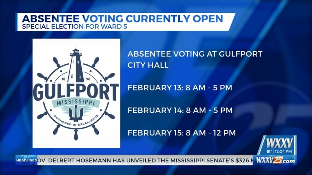 Absentee Voting Open For Ward 5 Special Election In Gulfport