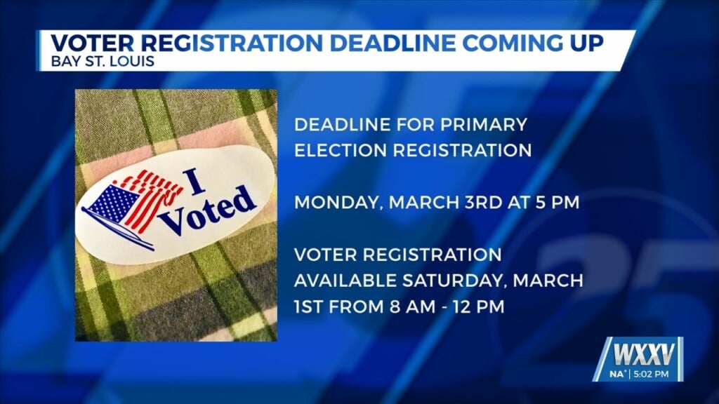 Voter Registration Deadline Coming Up For Bay St. Louis Primary Election
