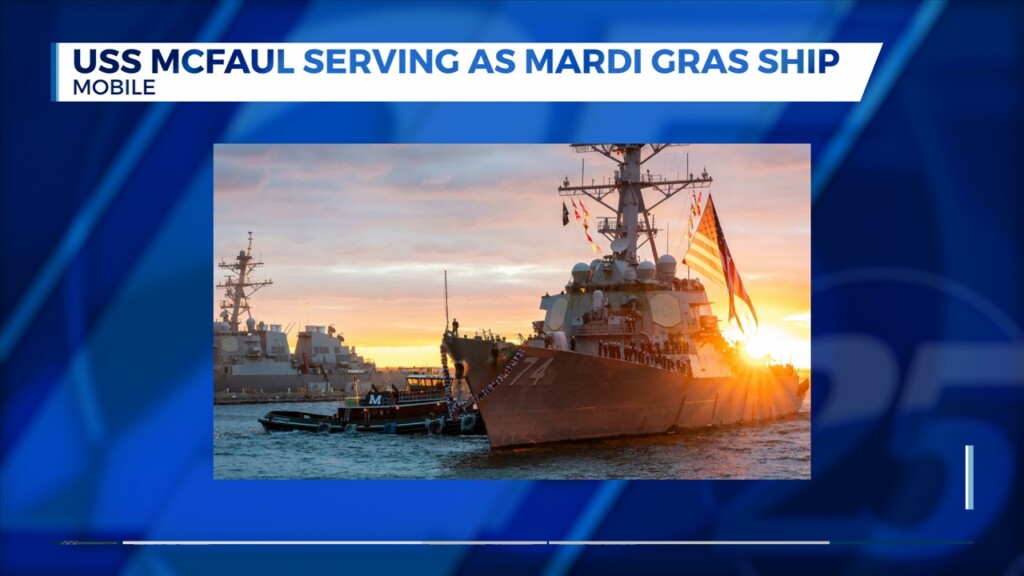 Uss Mcfaul Serving As Mobile's Mardi Gras Ship