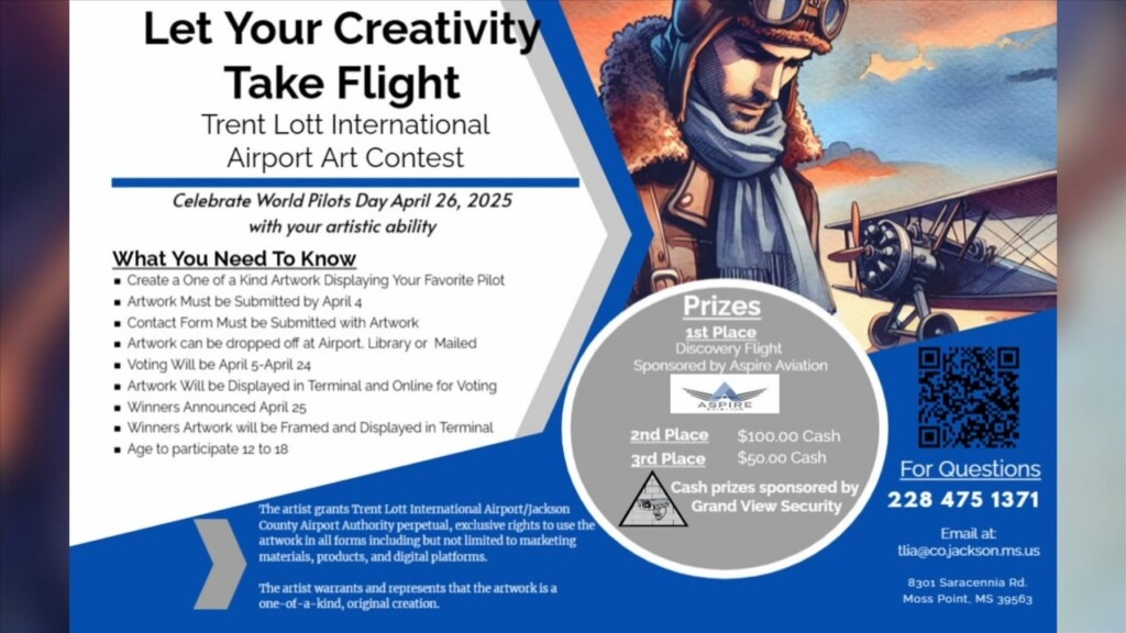Trent Lott International Airport Hosting 'let Your Creativity Take Flight' Art Contest For Kids