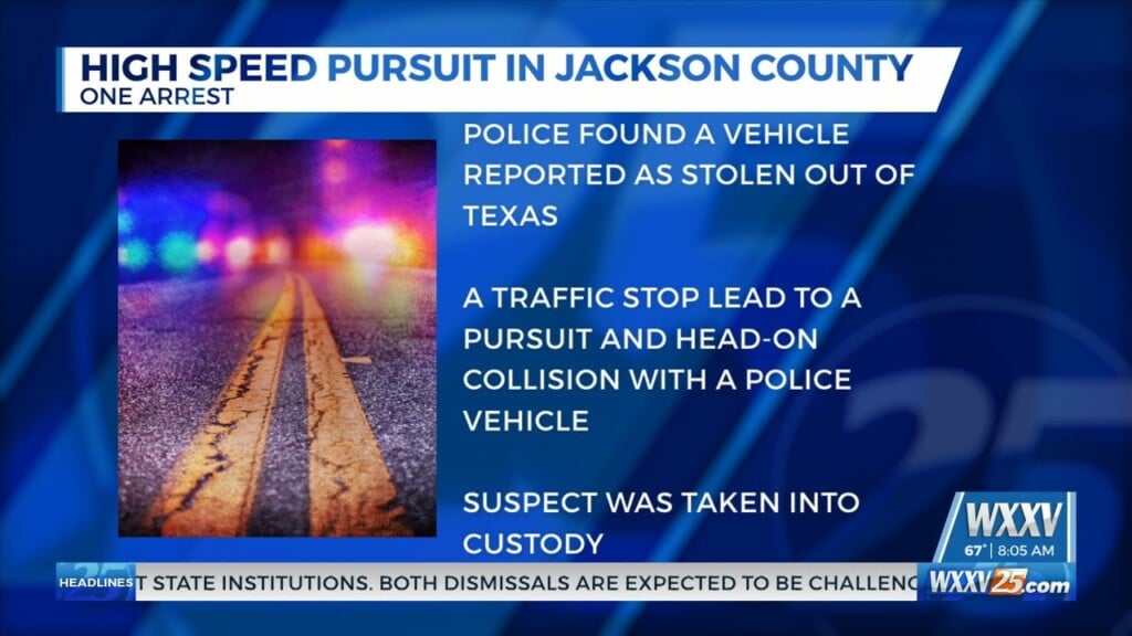 One Person In Custody After High Speed Chase In Jackson County