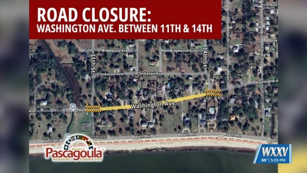 Parts Of Washington Avenue In Pascagoula Closed For Road Work