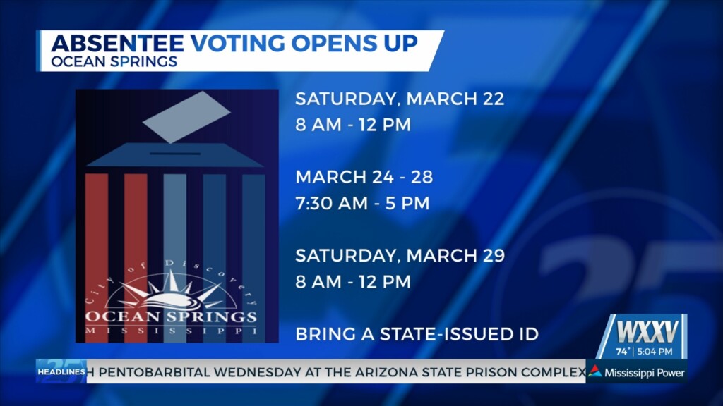 Absentee Voting Opens In Ocean Springs