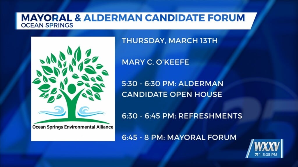 Ocean Springs Environmental Alliance Hosting Mayoral And Alderman Candidate Forum