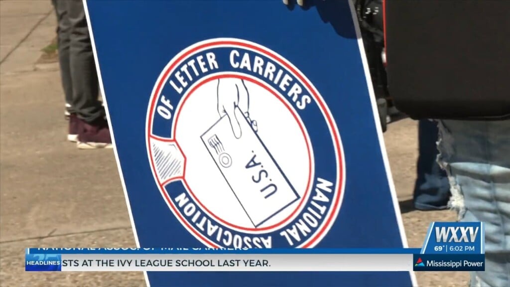 Postal Workers Hold A Rally In Biloxi