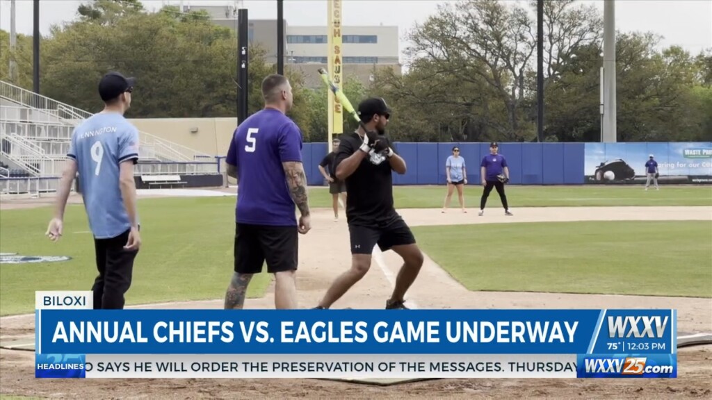 Wxxv News 25’s Lucas Warren Live At Keesler Federal Park For Chiefs Vs. Eagles