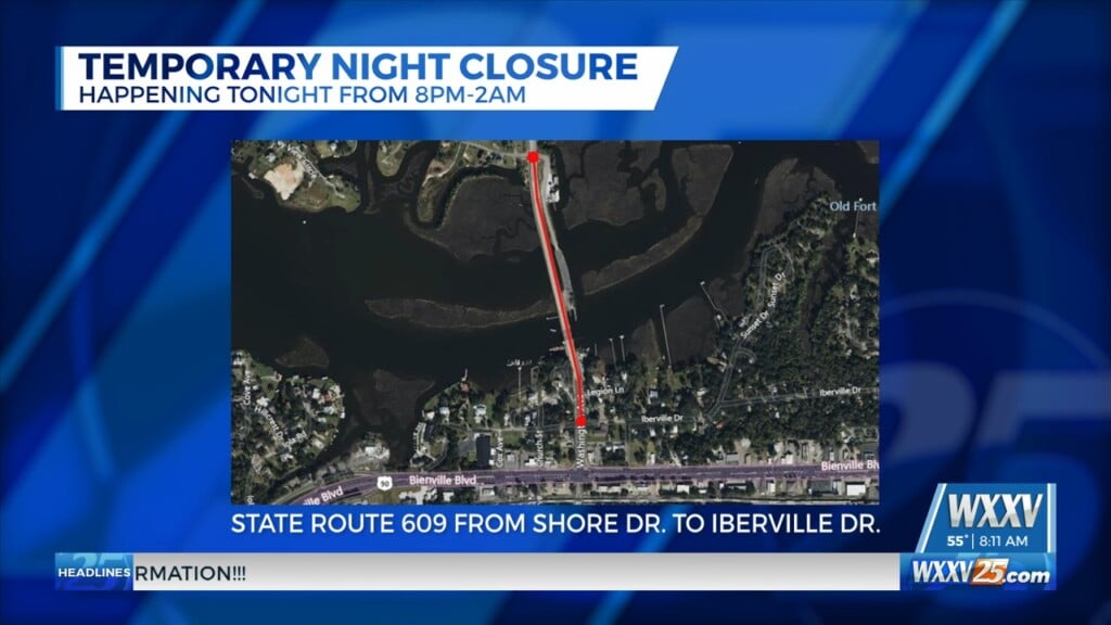 State Route 609 From Shore Dr. To Iberville Dr. Temporary Closure
