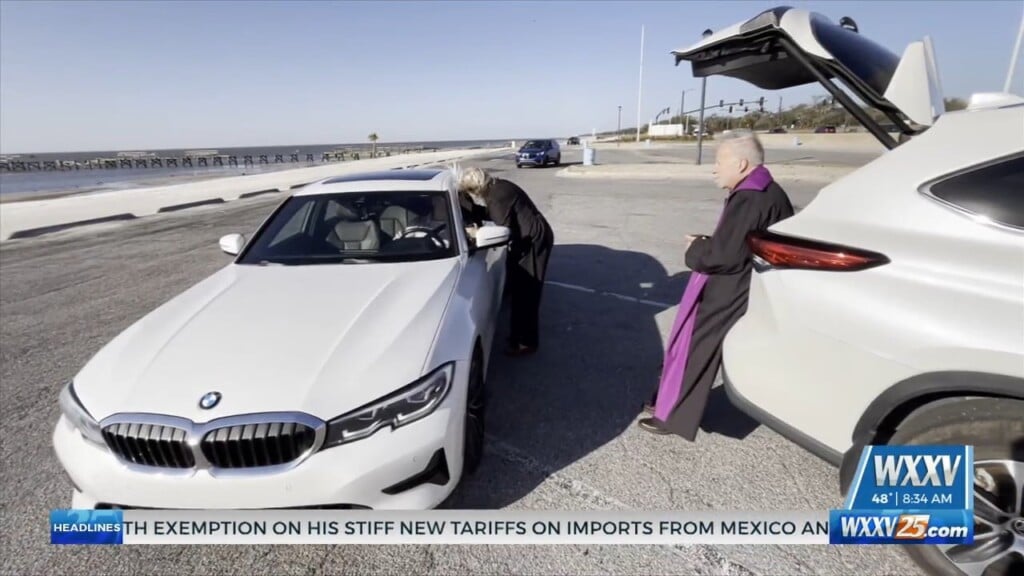Drivers Receiving Ashes To Go On Ash Wednesday