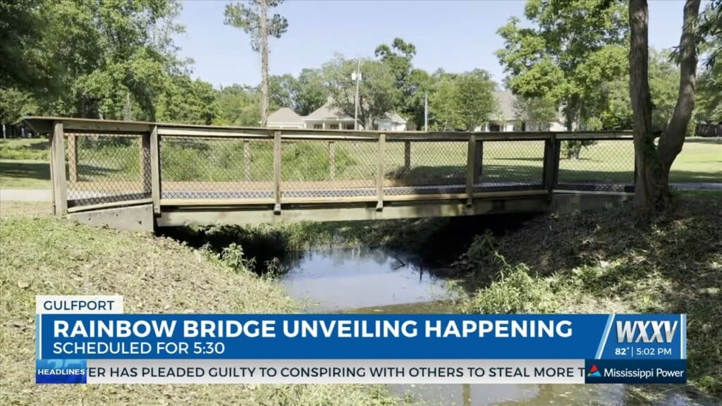 Wxxv News 25’s Lucas Warren Is At The Gulfport Unveiling Of The Rainbow Bridge