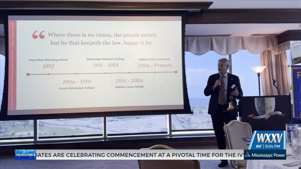 William Carey University President Dr. Ben Burnett Gives Presentation On The Coast