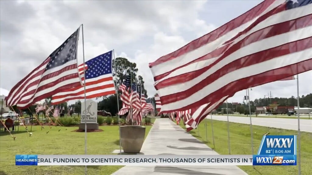 Avenue Of Flags Memorial Day Ceremony In Gautier
