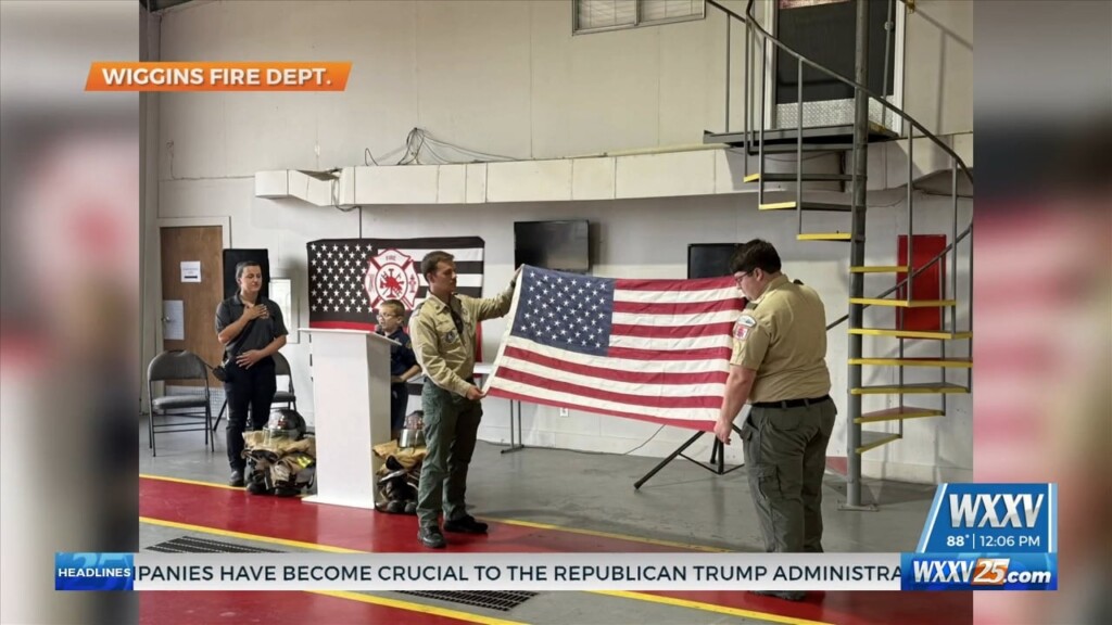 Flag Retirement Ceremony At Wiggins Fire Department