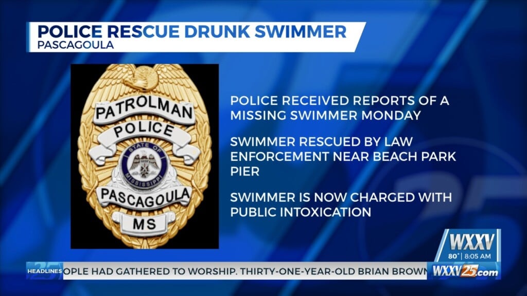 Drunk Swimmer Rescued In Pascagoula