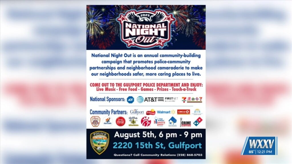 Gulfport Pd Hosting 2025 National Night Out Event