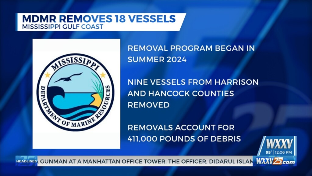Mdmr Removes 18 Vessels In Hancock And Harrison Counties
