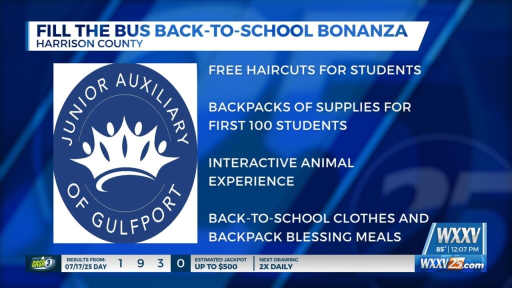 Junior Auxiliary Of Gulfport Hosting Fill The Bus Back To School Bonanza