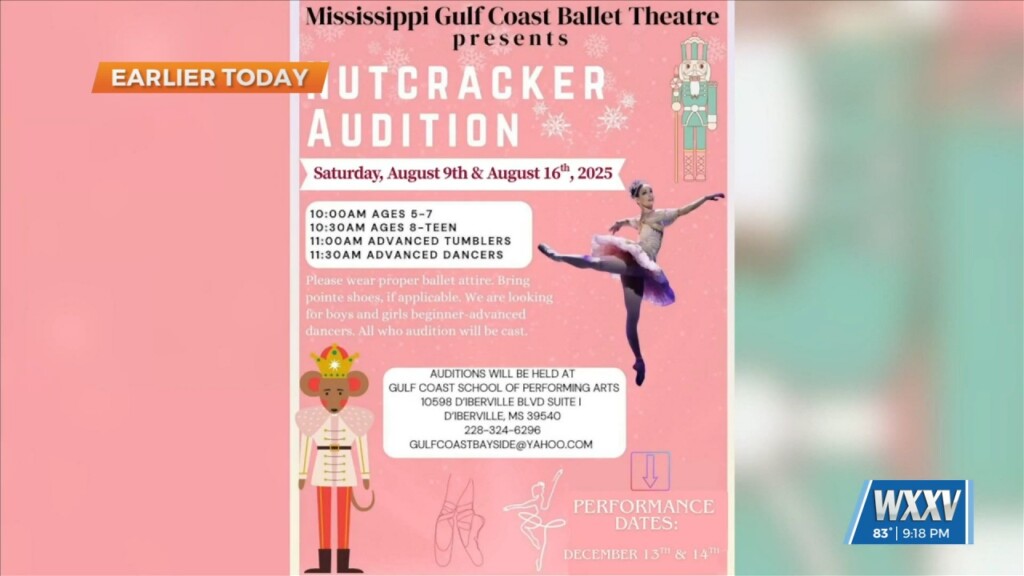 Mississippi Gulf Coast Ballet Theatre Holding Auditions For ‘the Nutcracker’