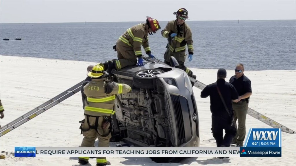 Car Ends Up On The Beach In Pass Christian