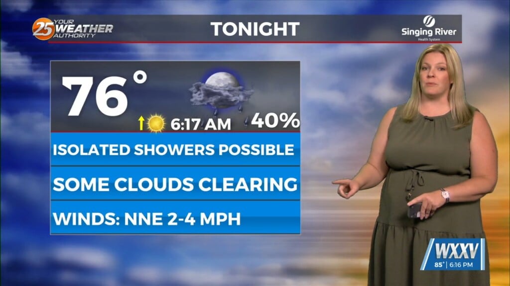 8/5 Sam Lucey's "mild With A Few Showers" Tuesday Evening Forecast
