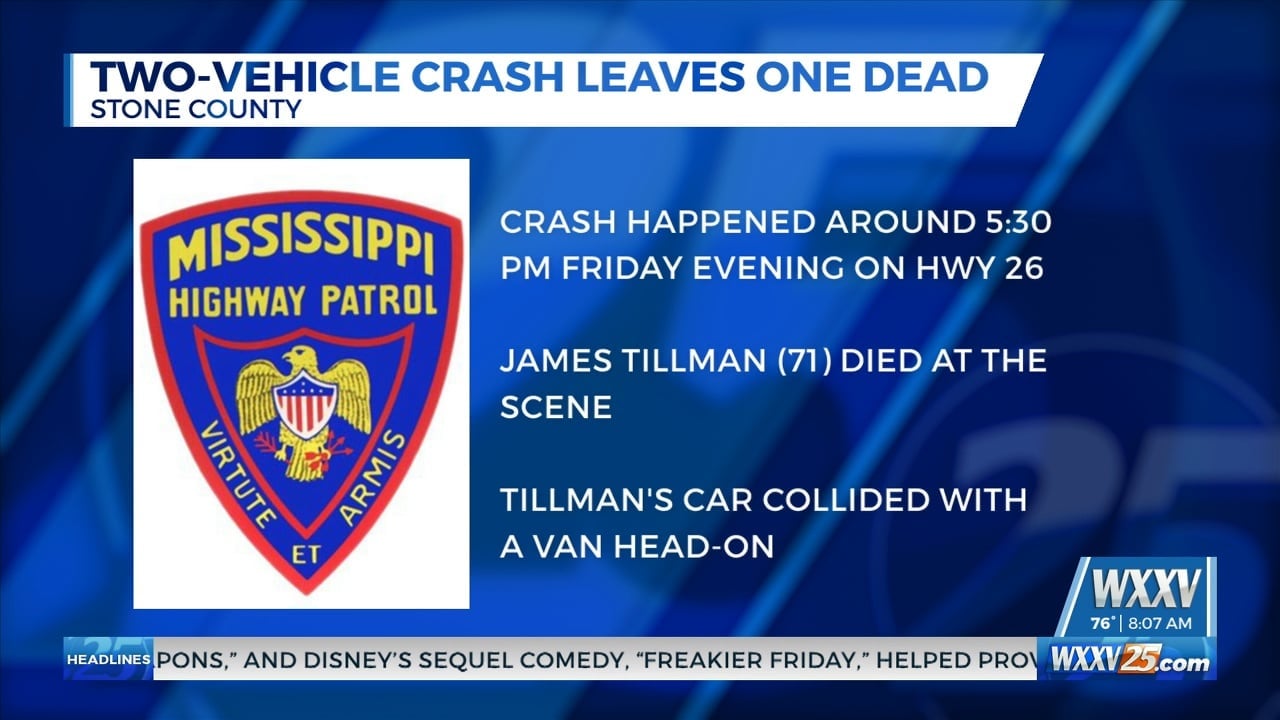 Two-vehicle crash leaves one dead in Stone County - WXXV News 25