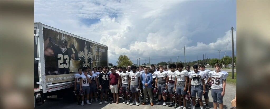 New Orleans Saints Donate Equipment To Long Beach Football Team