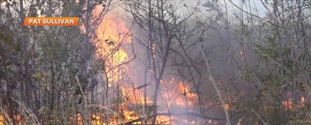 Harrison County Fire Rescue Working Large Brush Fire