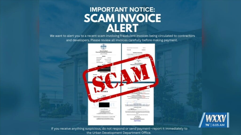 City Of Gulfport Issues Scam Invoice Alert