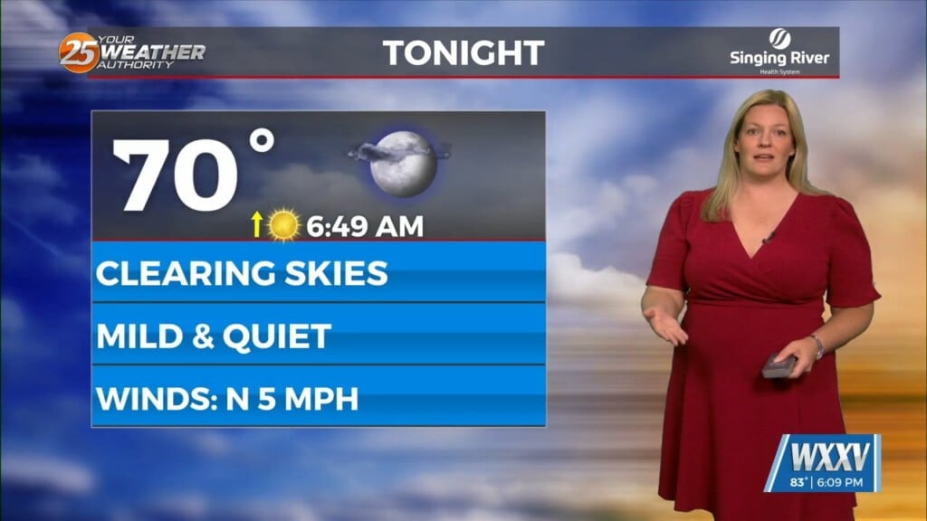 9/29 Clear Tonight, Clouds Increasing Tuesday
