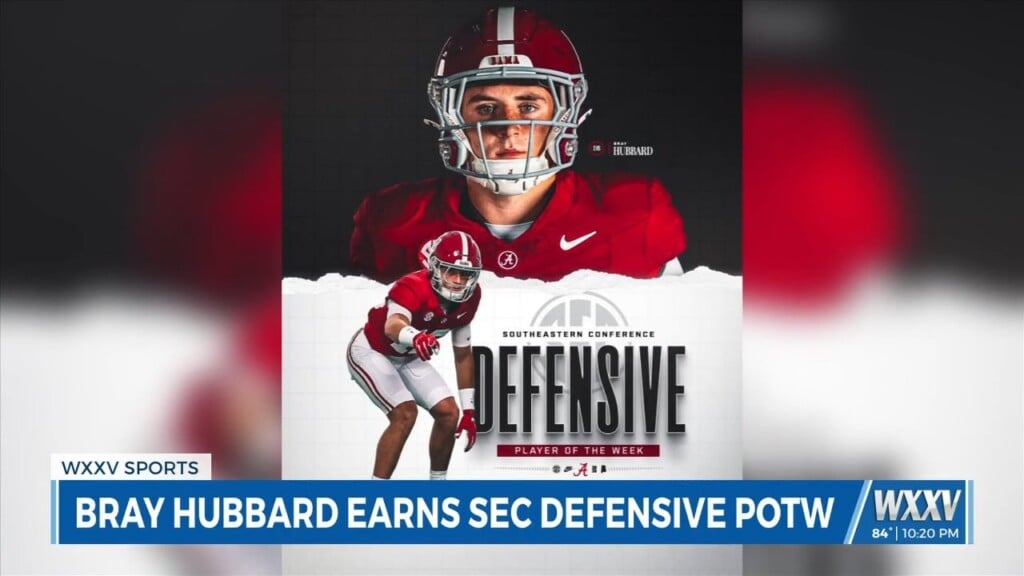 Bray Hubbard Named Sec Defensive Player Of The Week