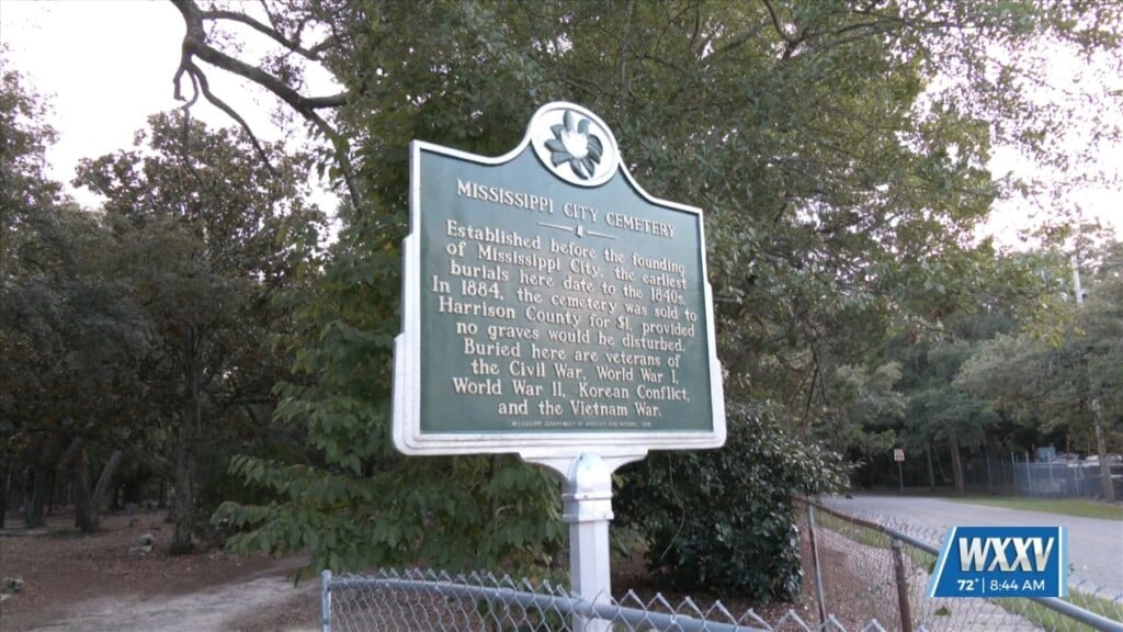 Local Students Giving Tour Of Mississippi City Cemetery