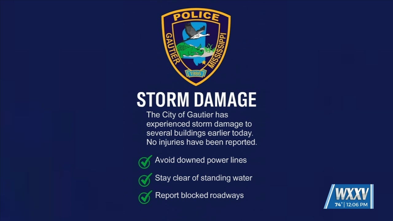 City of Gautier shares update on Sunday storm damage - WXXV News 25