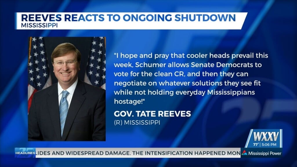 Governor Reeves Reacts To Ongoing Government Shutdown