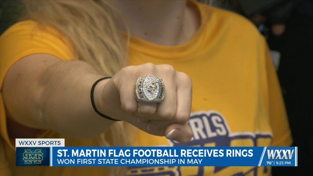 St. Martin Girls Flag Football Receives Rings Following Milestone State Championship