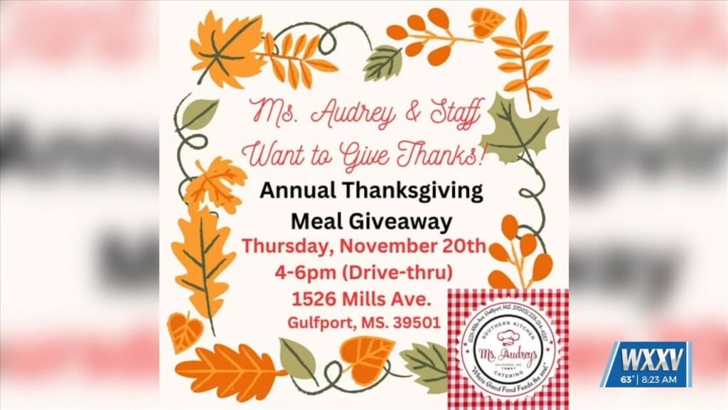 Ms. Audrey Holding Annual Thanksgiving Meal Giveaway