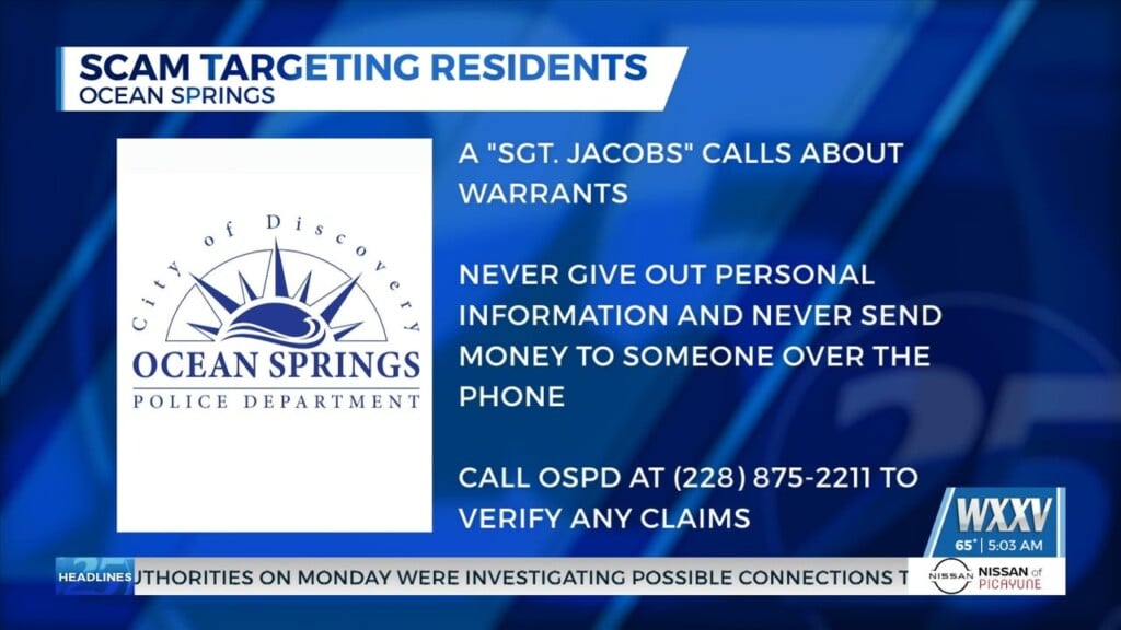 Ocean Springs Pd Warns Of Scam Targeting Residents