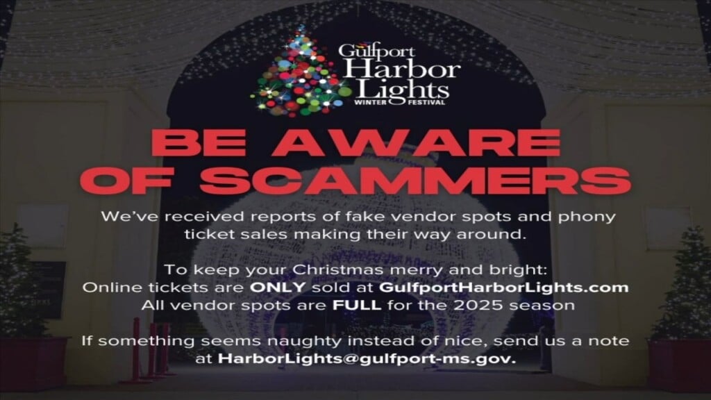 Officials Warn Of Scam Pretending To Be Gulfport Harbor Lights Winter Festival