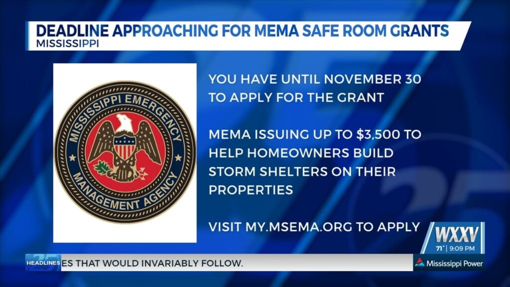 Deadline Approaching For Mema Safe Room Grants