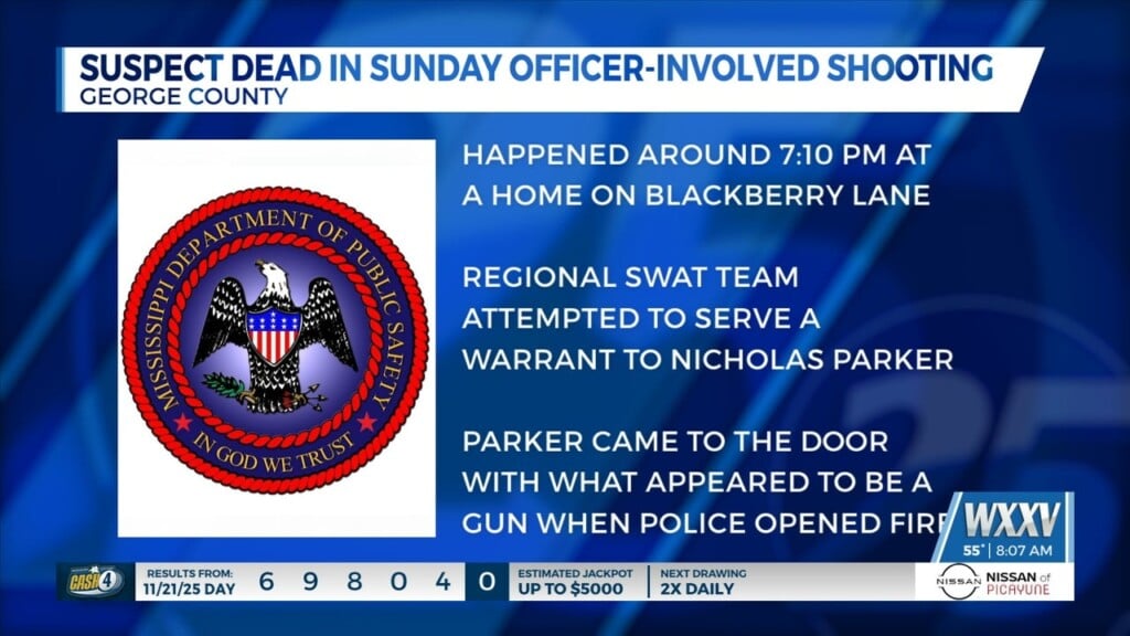 Suspect Dead In Sunday Officer Involved Shooting In George County