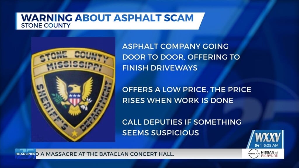 Stone County Sheriff’s Department Warning Residents Of Asphalt Scam