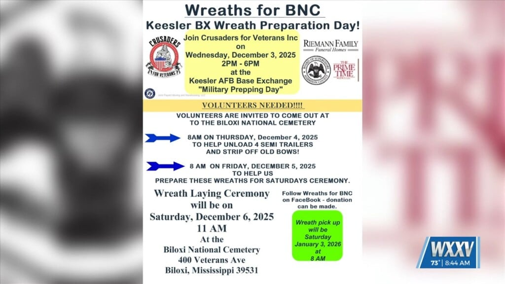 Crusaders For Veterans Looking For Volunteers To Decorate Biloxi National Cemetery