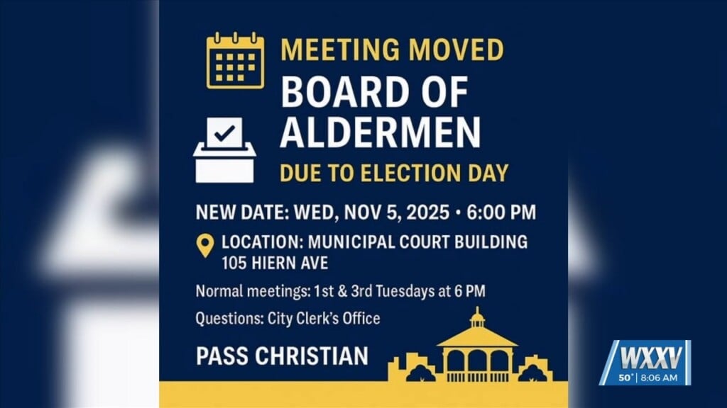 Pass Christian Board Of Alderman Meeting Rescheduled