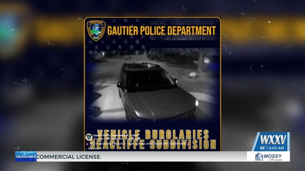 Gautier Pd Asking The Public For Help Regarding Car Burglaries