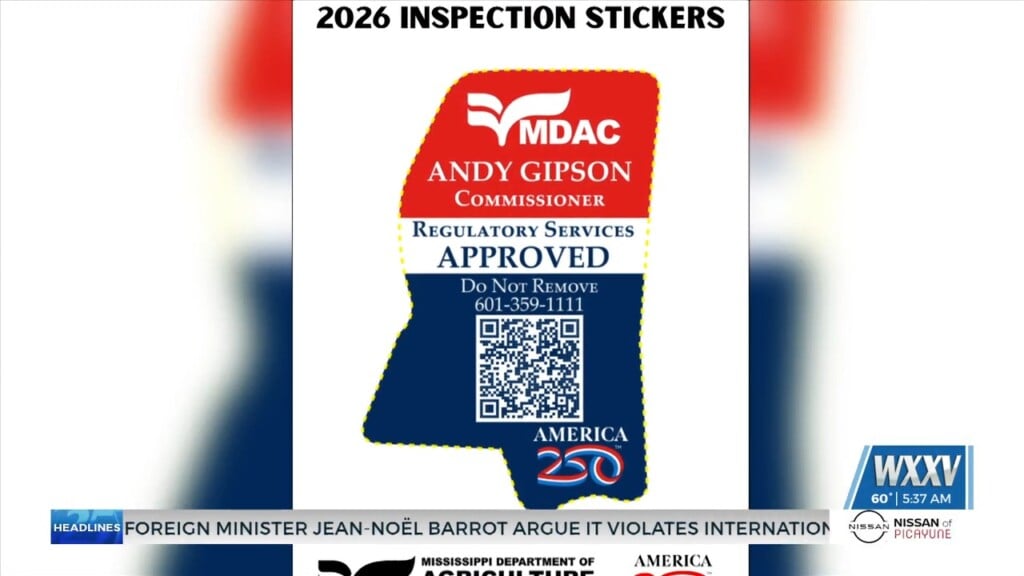 Ms Dept. Of Agriculture And Commerce Offering America250 Mississippi Inspection Sticker